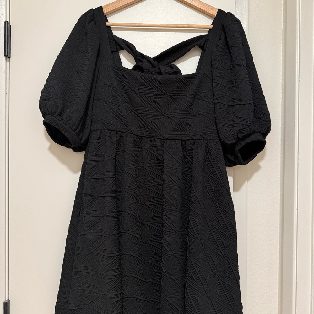 Free People Black Puff Sleeve Dress